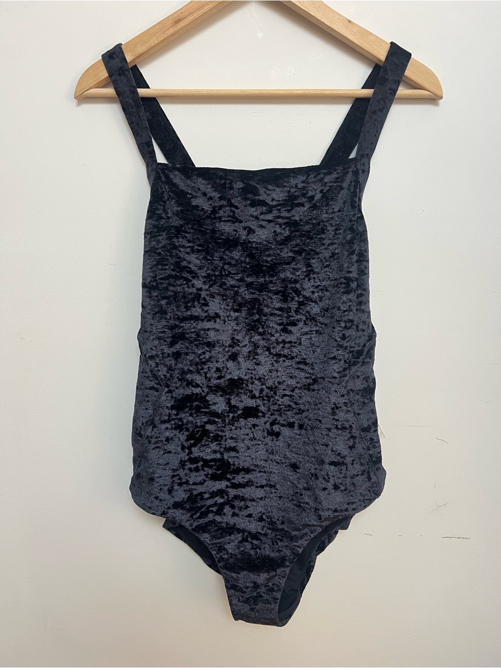 Sweaty Betty Black Crushed Velvet One Piece Swimsuit Bodysuit Size XL